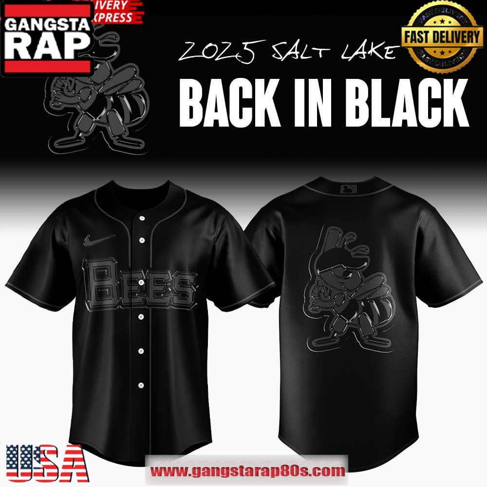 Salt Lake Bees “Back In Black” 2025 Special Edition Baseball Jersey Shirt