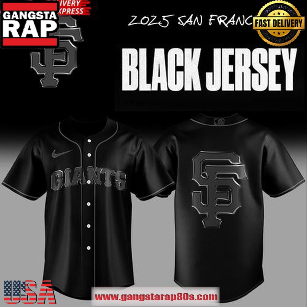 San Francisco Giants Shadow City Blackout Baseball Jersey Shirt San Francisco Giants Shadow City Blackout Baseball Jersey Shirt