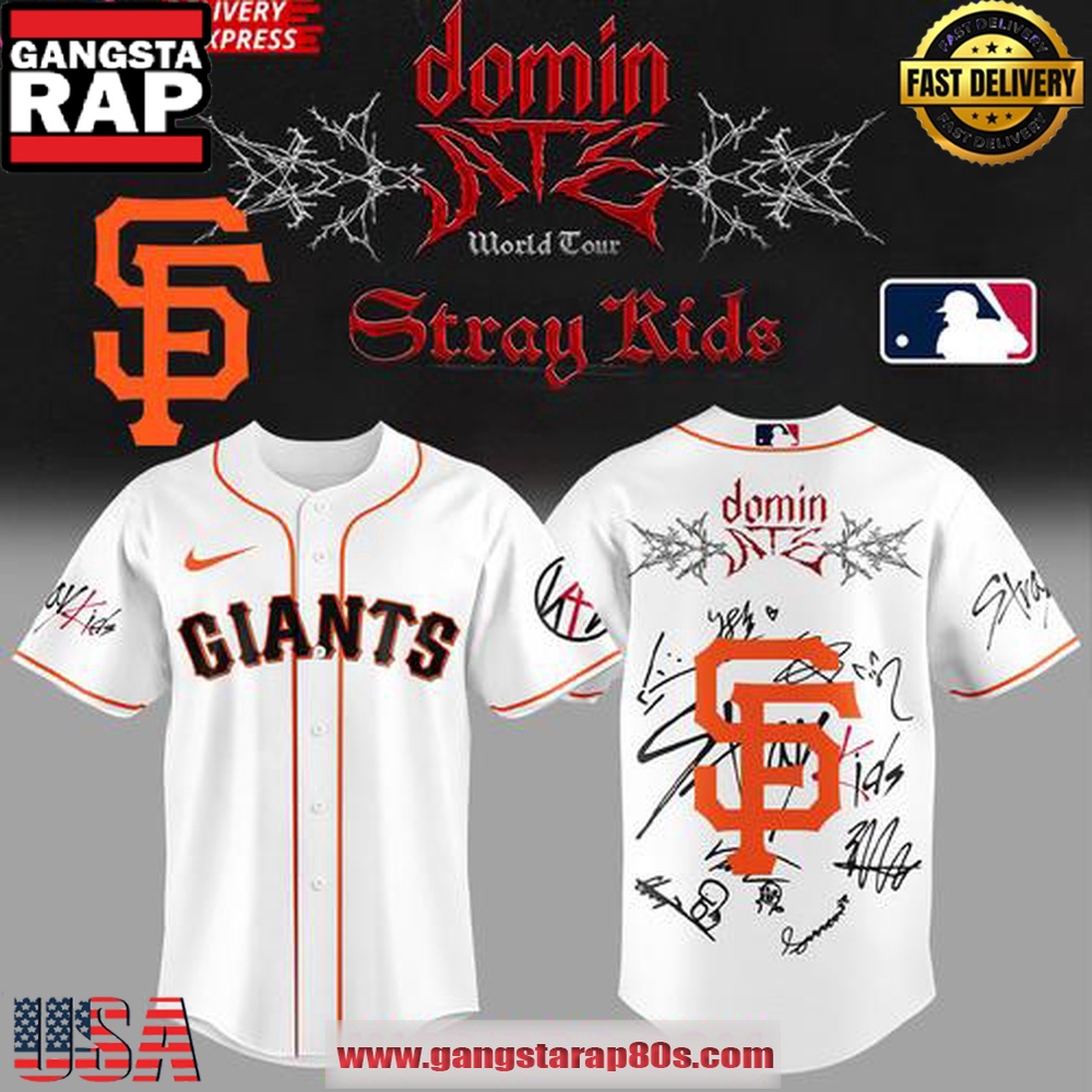 San Francisco Giants x Stray Kids World Tour Baseball Jersey Shirt