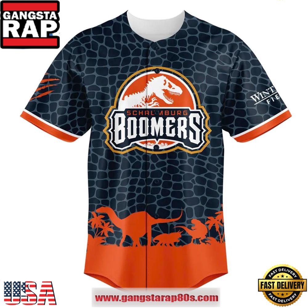 Schaumburg Boomers Jurassic Ballpark Limited Edition Baseball Jersey Shirt