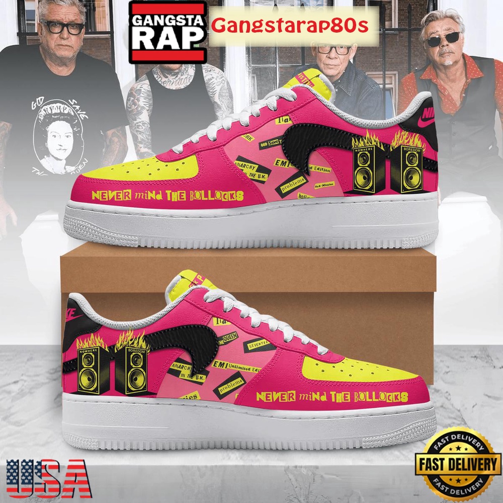 Sex Pistols Never Mind The Bollocks Special Edition Air Force 1 Shoes Running Sneakers