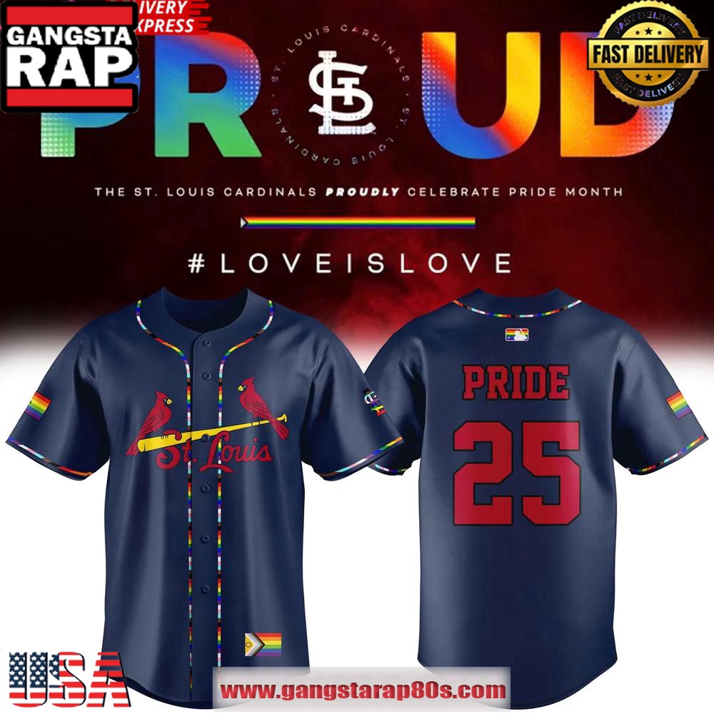 St. Louis Cardinals Proudly Celebrate Pride 2025 Custom Baseball Jersey Shirt