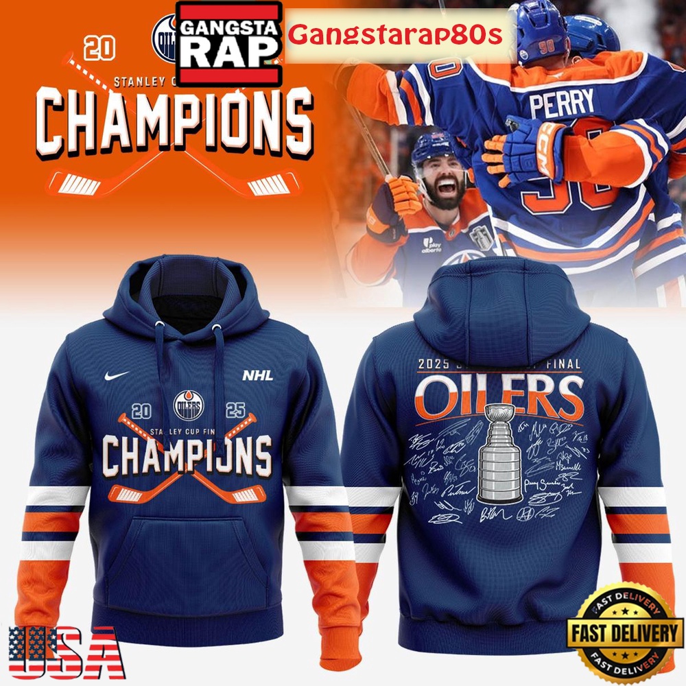 Stanley Cup 2025 Champions Edmonton Oilers All Over Print Hoodie T-Shirt