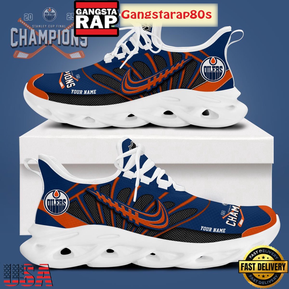Stanley Cup 2025 Champions Edmonton Oilers Custom Max Soul Shoes
