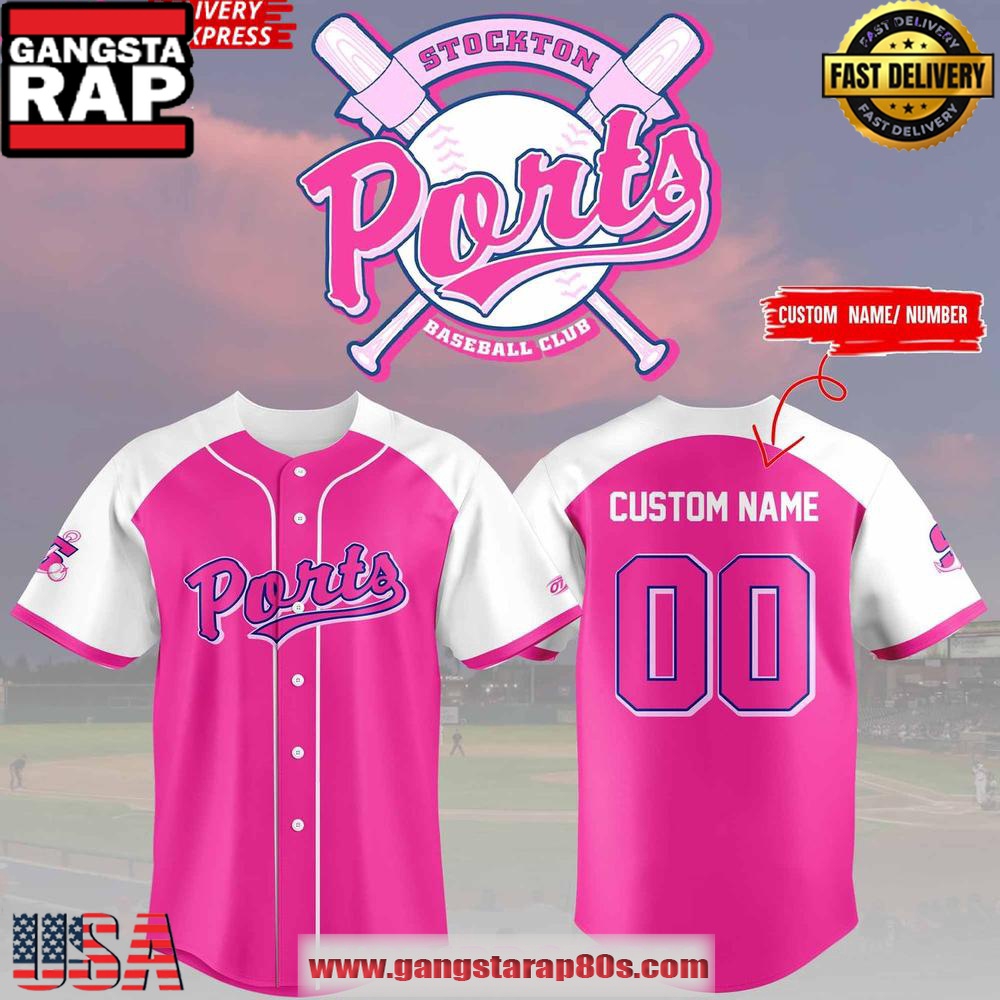 Stockton Ports x Pink Night 2025 Baseball Jersey Shirt Stockton Ports x Pink Night 2025 Baseball Jersey Shirt