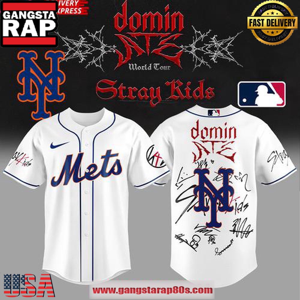 Stray Kids x New York Mets Dominate World Tour Baseball Jersey Shirt