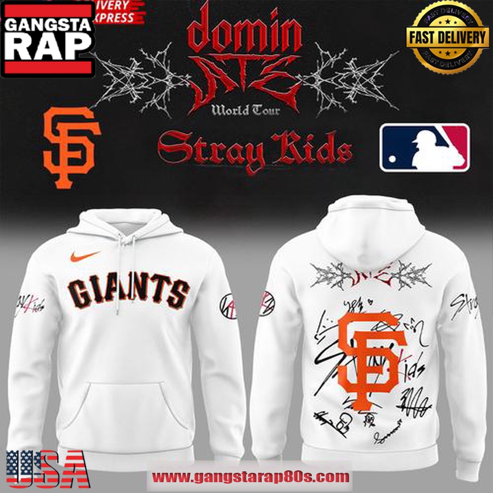 Stray Kids x San Francisco Giants Dominate World Tour Signature All Over Print Hoodie Stray Kids x San Francisco Giants Dominate World Tour Signature All Over Print Hoodie