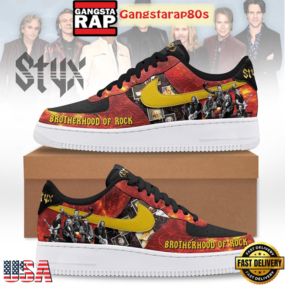 Styx Brotherhood Of Rock Unique Design Air Force 1 Running Sneakers