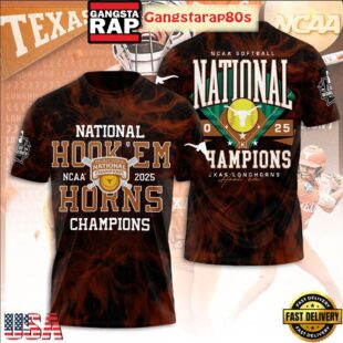 Texas Longhorns National Champions 2025 NCAA Softball Women's College All Over Print T-Shirt Hoodie