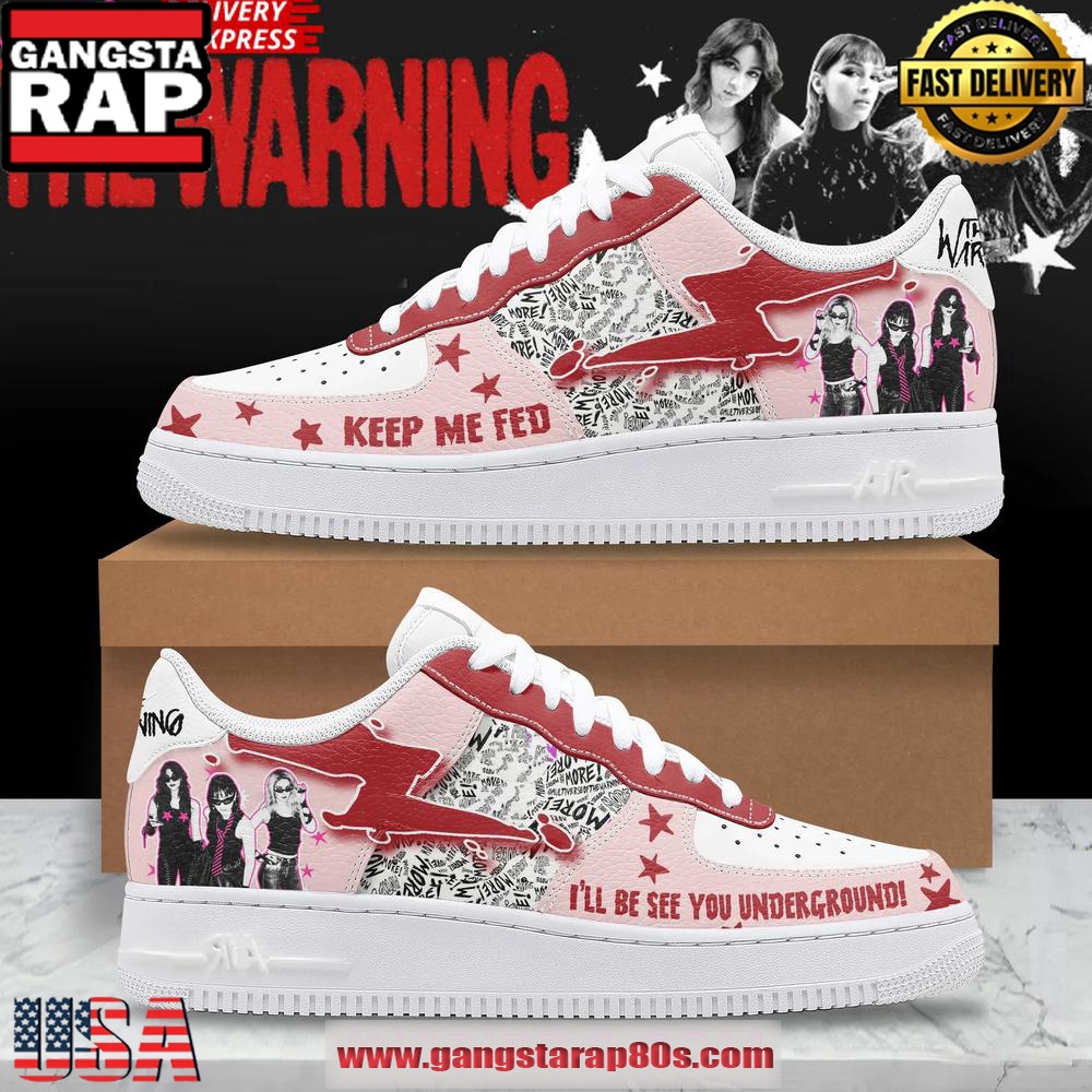 The Warning Keep Me Fed Limited Edition Air Force 1 Running Sneakers Shoes