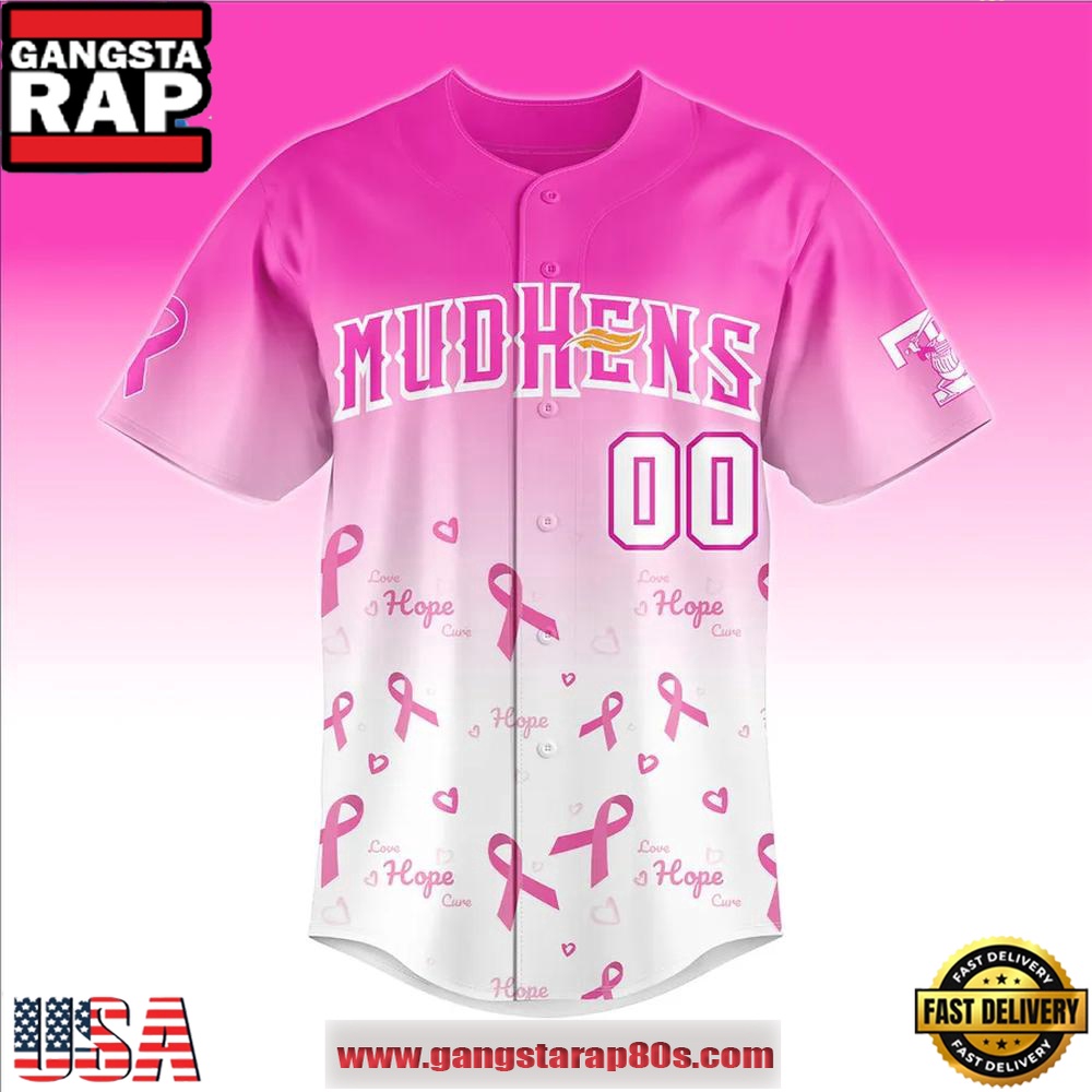 Toledo Mud Hens Pink in the Park Custom Baseball Jersey Shirt Toledo Mud Hens Pink in the Park Custom Baseball Jersey Shirt