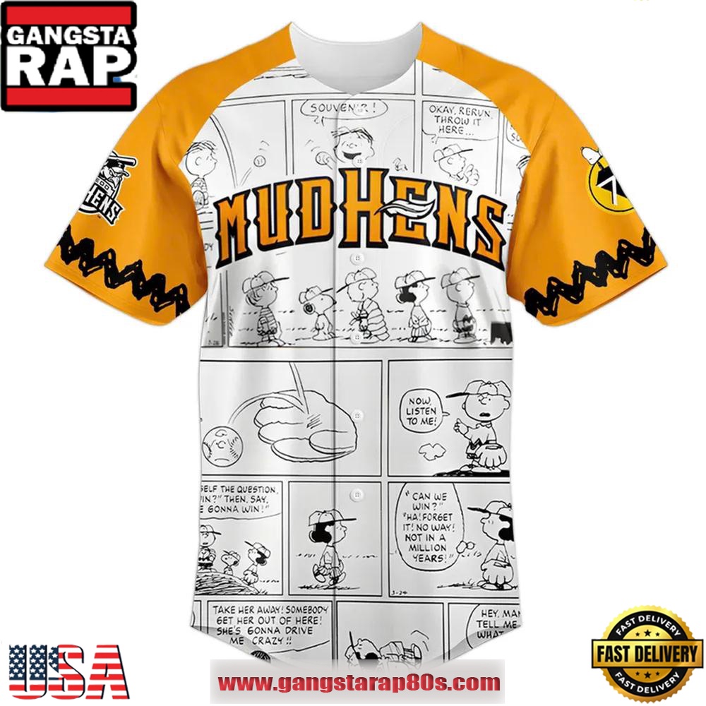 Toledo Mud Hens x Peanuts Limited Edition Custom Baseball Jersey Shirt Toledo Mud Hens x Peanuts Limited Edition Custom Baseball Jersey Shirt