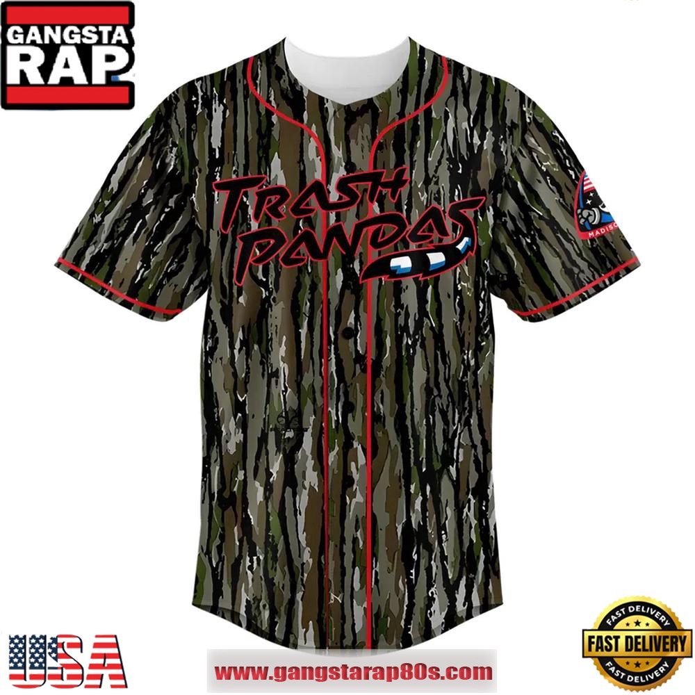 Trash Pandas Memorial Day Limited Edition Camo Custom Baseball Jersey Shirt Trash Pandas Memorial Day Limited Edition Camo Custom Baseball Jersey Shirt