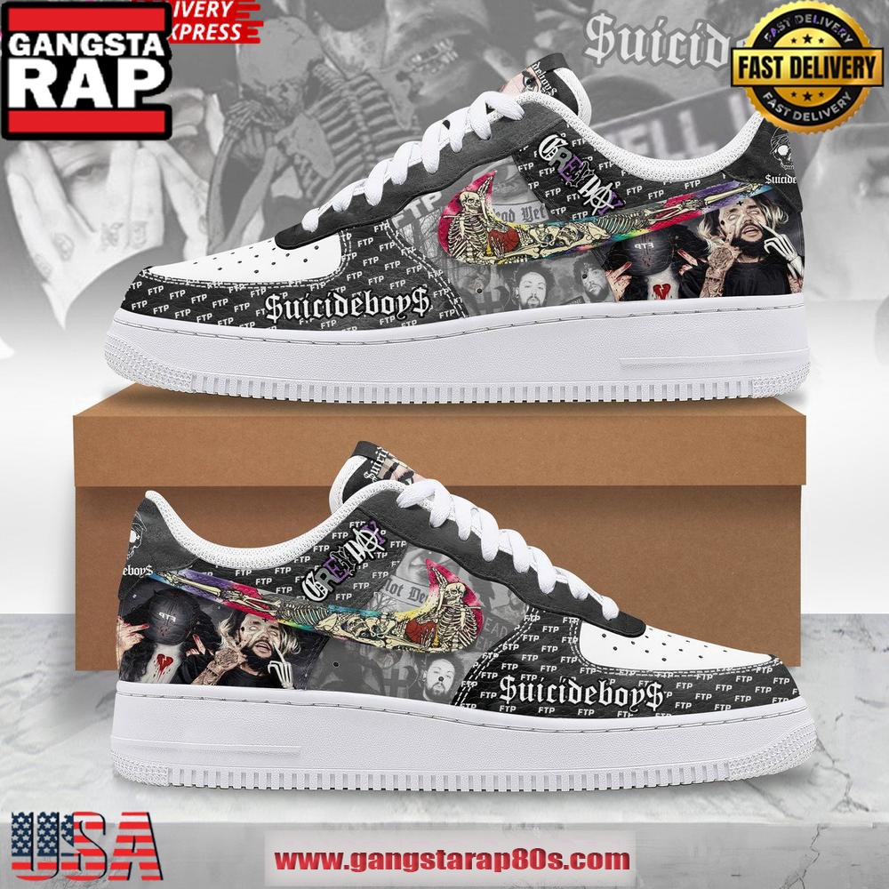 $uicideboy$ Grey Day Limited Edition Air Force 1 Sneakers Shoes