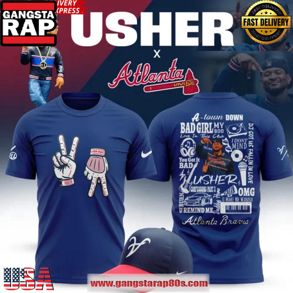 Usher x Atlanta Braves “Peace Up A-Town Down” Special Unisex T-Shirt