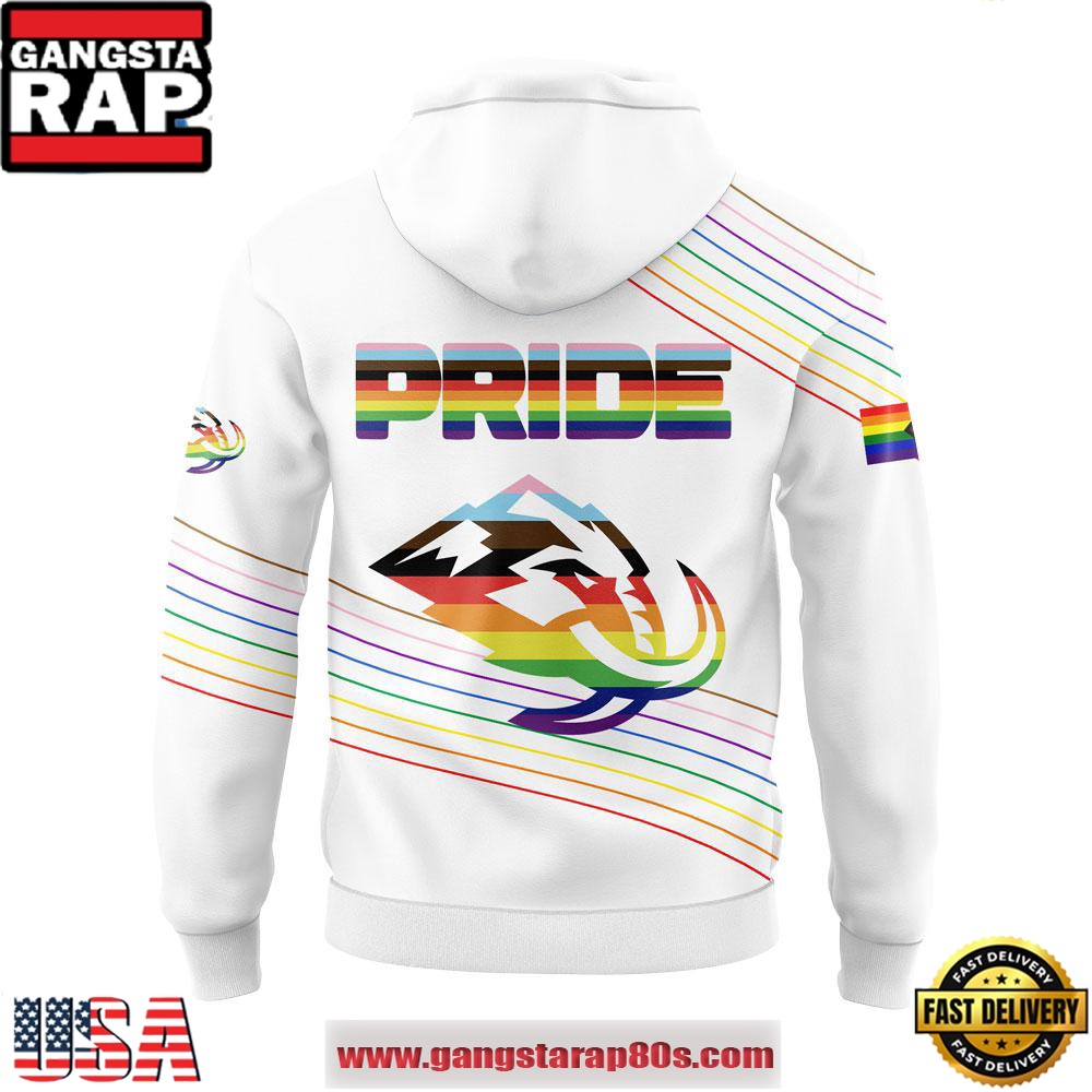 Utah Mammoth Happy Pride Month White All Over Print Hoodie