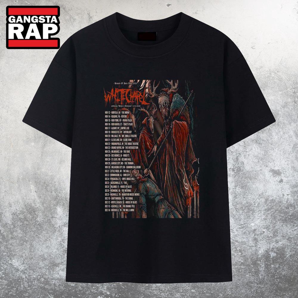 Whitechapel Rituals of Hate Tour 2025 Date List With Special Guest Bodysnatcher AngelMaker And Disembodied Tyrant T Shirt Whitechapel Rituals of Hate Tour 2025 Date List With Special Guest Bodysnatcher AngelMaker And Disembodied Tyrant T Shirt