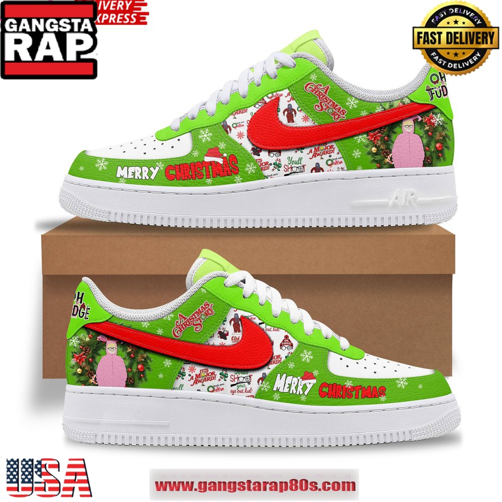 A Christmas Story Merry Christmas Limited Air Force 1 Running Sneakers A Christmas Story Merry Christmas Limited Air Force 1 Running Sneakers