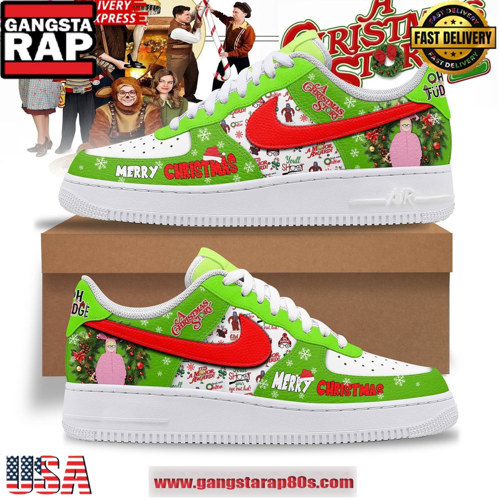 A Christmas Story Merry Christmas Limited Air Force 1 Running Sneakers A Christmas Story Merry Christmas Limited Air Force 1 Running Sneakers