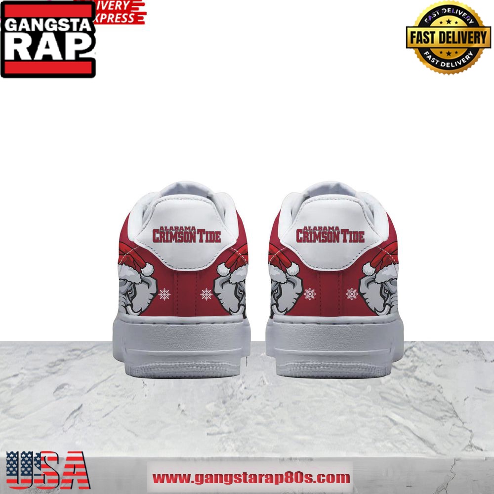 Alabama Crimson Tide Merry Christmas Air Force 1 Running Sneakers Shoes Alabama Crimson Tide Merry Christmas Air Force 1 Running Sneakers Shoes