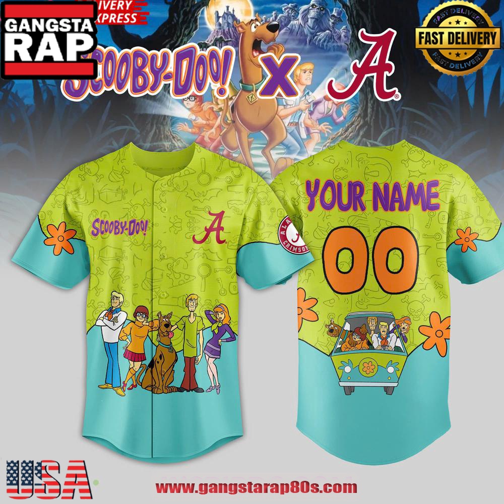 Alabama Crimson Tide x Scooby Doo Night 2025 Custom Baseball Jersey Shirt Alabama Crimson Tide x Scooby Doo Night 2025 Custom Baseball Jersey Shirt