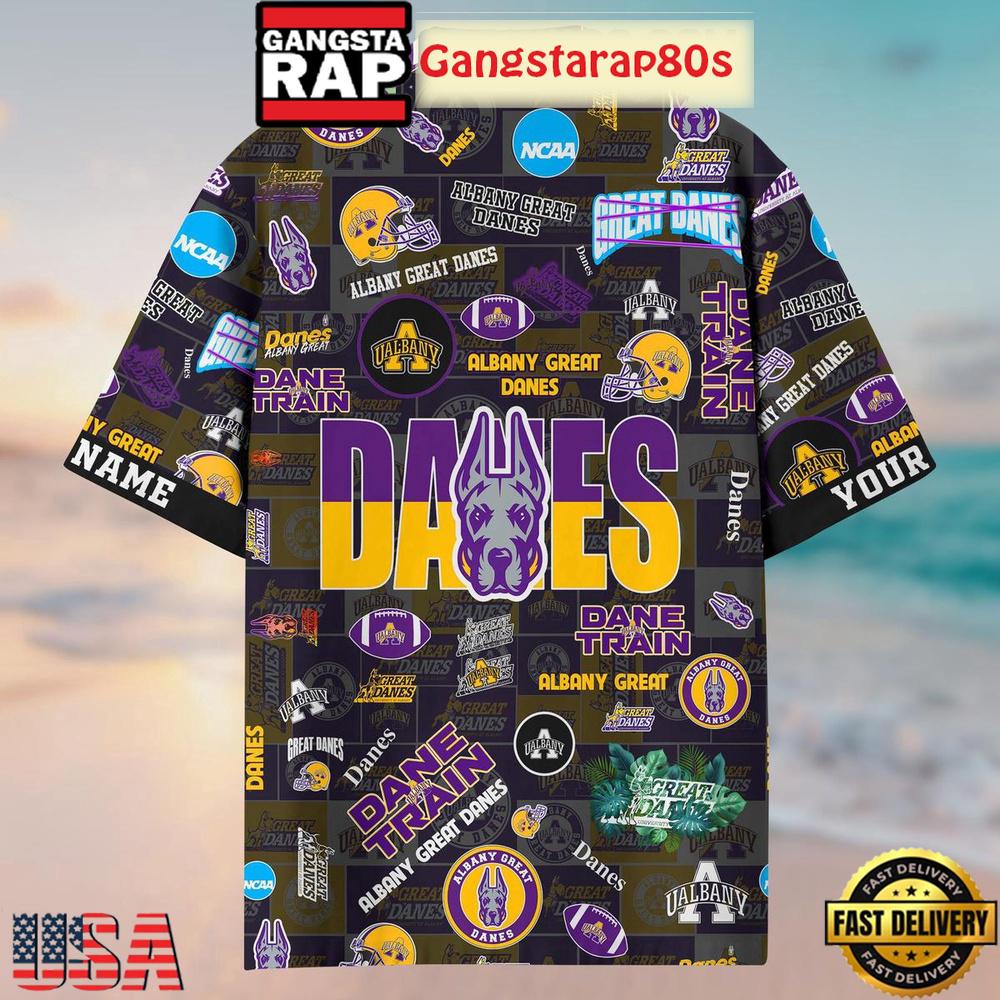 Albany Great Danes Solgan Dane Train True Fan Spirit Custom Name Aloha Hawaiian Shirt Albany Great Danes Solgan Dane Train True Fan Spirit Custom Name Aloha Hawaiian Shirt