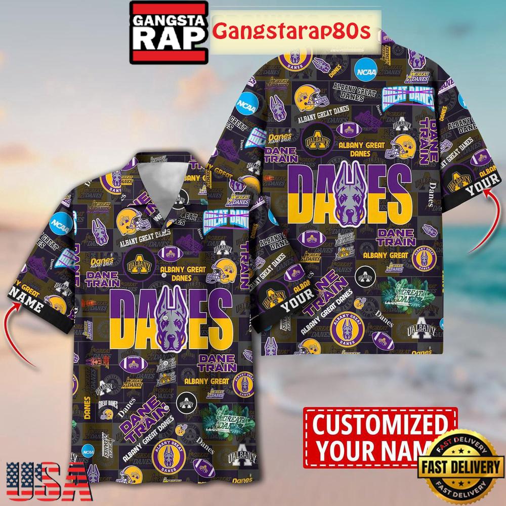 Albany Great Danes Solgan Dane Train True Fan Spirit Custom Name Aloha Hawaiian Shirt Albany Great Danes Solgan Dane Train True Fan Spirit Custom Name Aloha Hawaiian Shirt