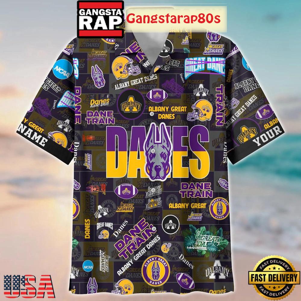 Albany Great Danes Solgan Dane Train True Fan Spirit Custom Name Aloha Hawaiian Shirt Albany Great Danes Solgan Dane Train True Fan Spirit Custom Name Aloha Hawaiian Shirt