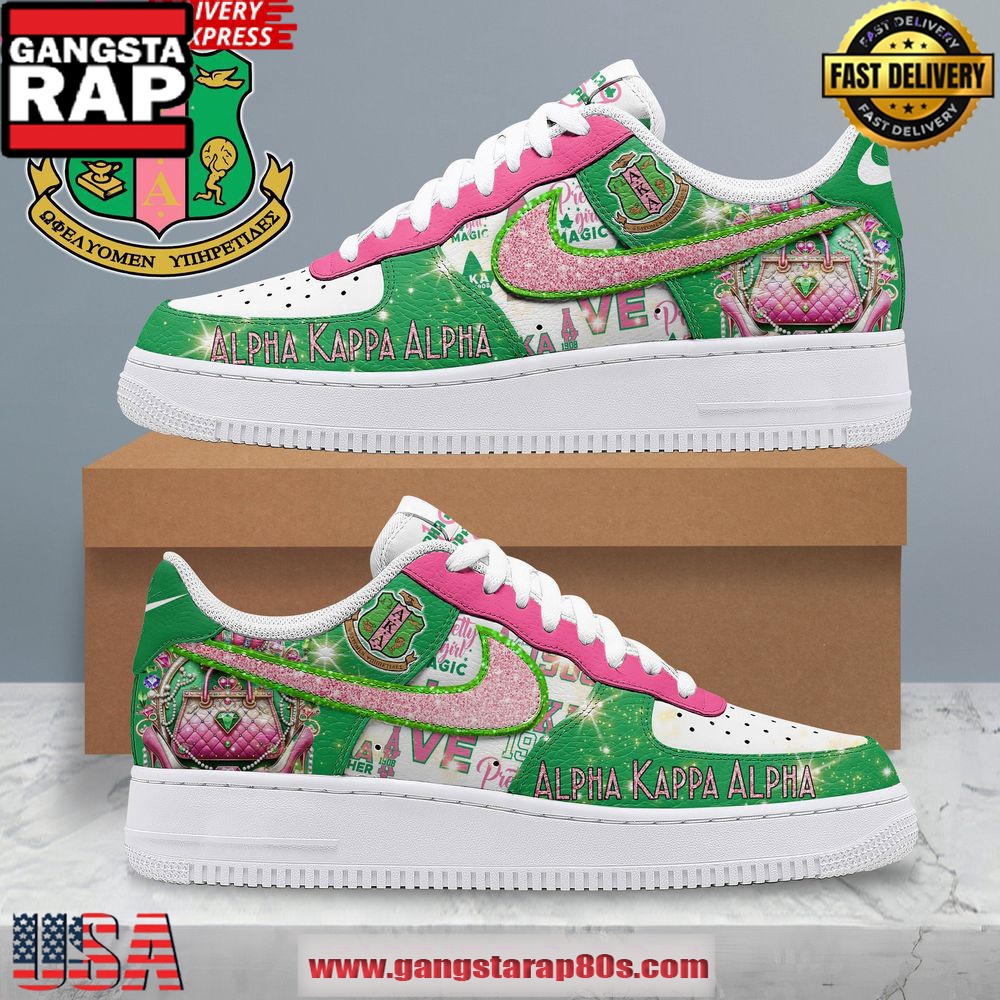 Alpha Kappa Alpha Limited Edition Air Force 1 Running Sneakers Shoes Alpha Kappa Alpha Limited Edition Air Force 1 Running Sneakers Shoes