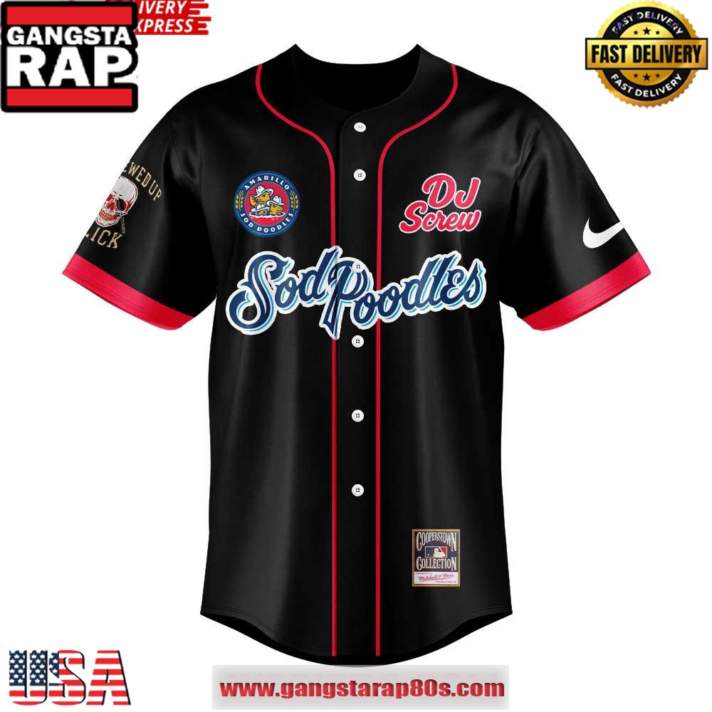 Amarillo Sod Poodles DJ Screw Special Baseball Jersey Shirt Amarillo Sod Poodles DJ Screw Special Baseball Jersey Shirt