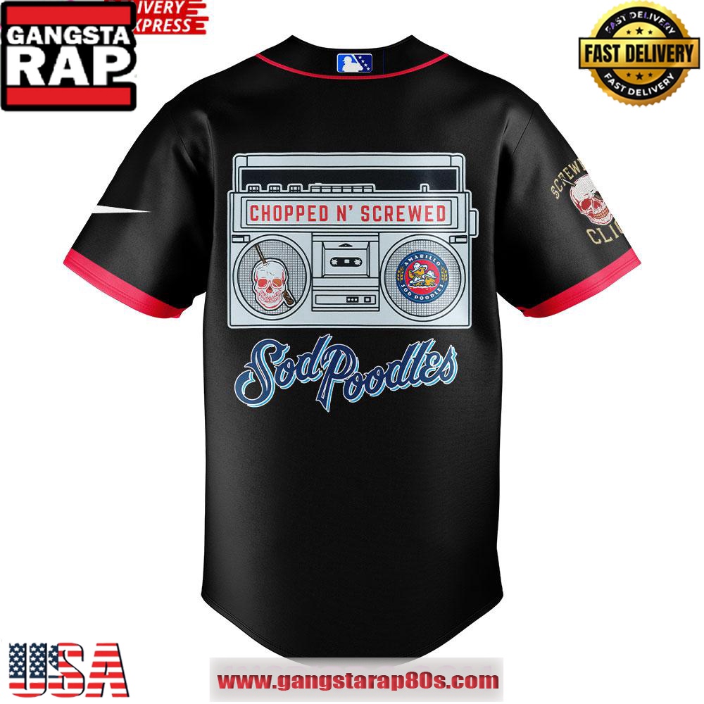 Amarillo Sod Poodles DJ Screw Special Baseball Jersey Shirt Amarillo Sod Poodles DJ Screw Special Baseball Jersey Shirt