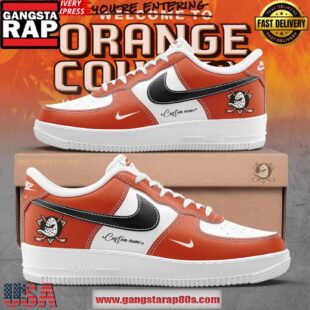 Anaheim Ducks Orange County Custom Air Force 1 Running Sneakers Shoes