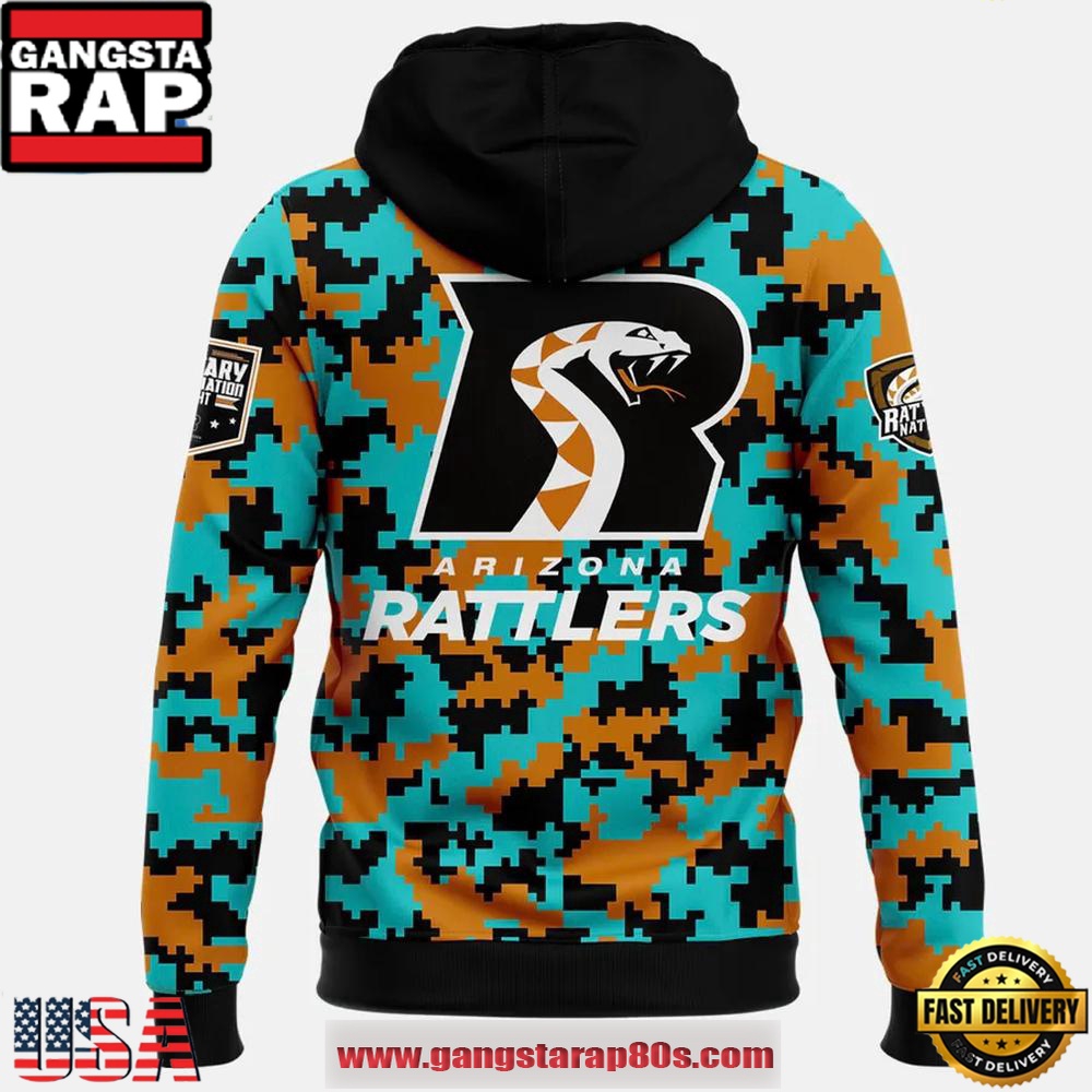 Arizona Rattlers 2025 Military Night Special Edition Unisex Hoodie Arizona Rattlers 2025 Military Night Special Edition Unisex Hoodie