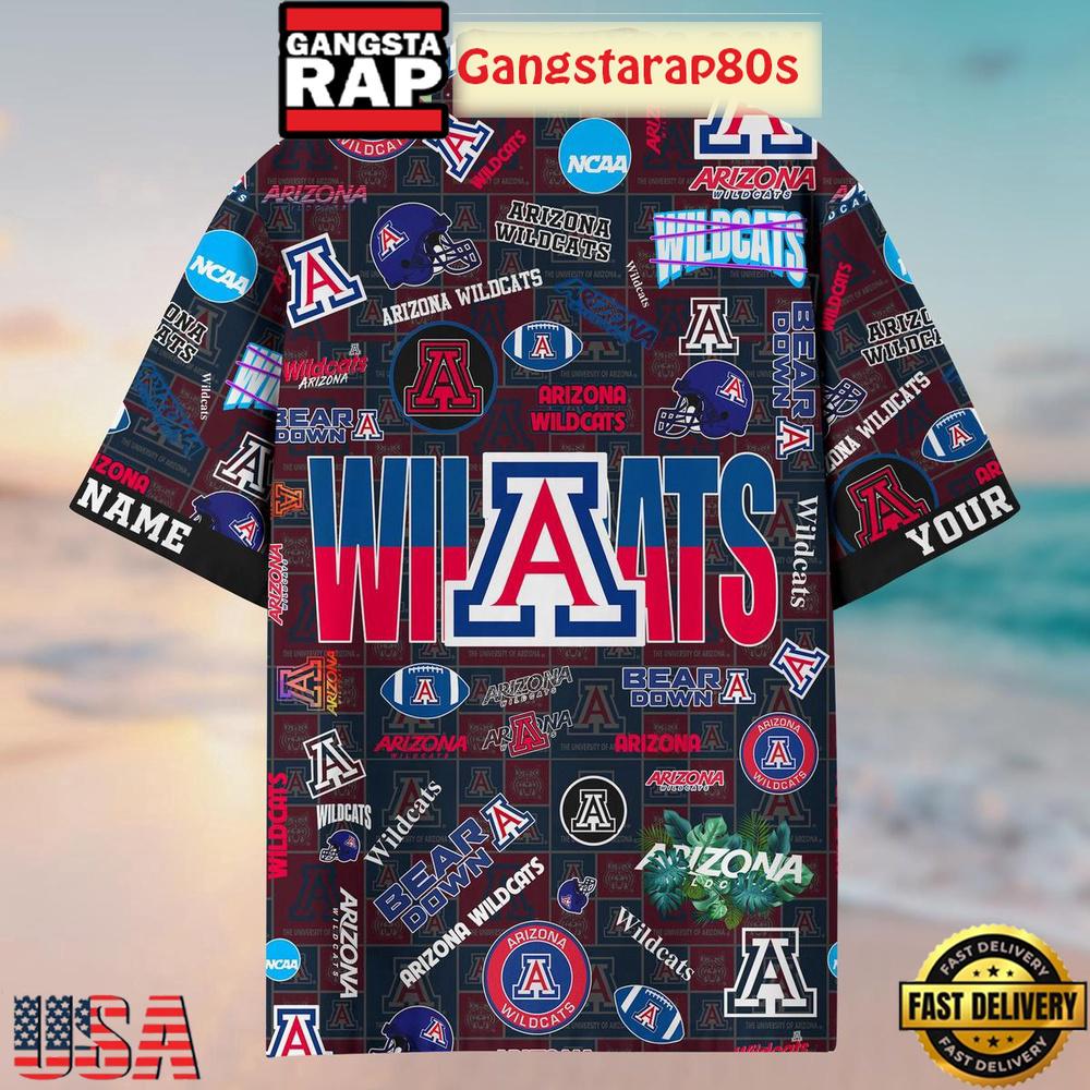 Arizona Wildcats Solgan Bear Down True Fan Spirit Custom Name Aloha Hawaiian Shirt Arizona Wildcats Solgan Bear Down True Fan Spirit Custom Name Aloha Hawaiian Shirt