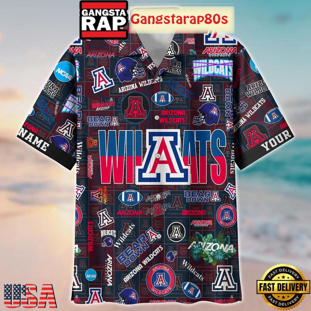Arizona Wildcats Solgan Bear Down True Fan Spirit Custom Name Aloha Hawaiian Shirt Arizona Wildcats Solgan Bear Down True Fan Spirit Custom Name Aloha Hawaiian Shirt