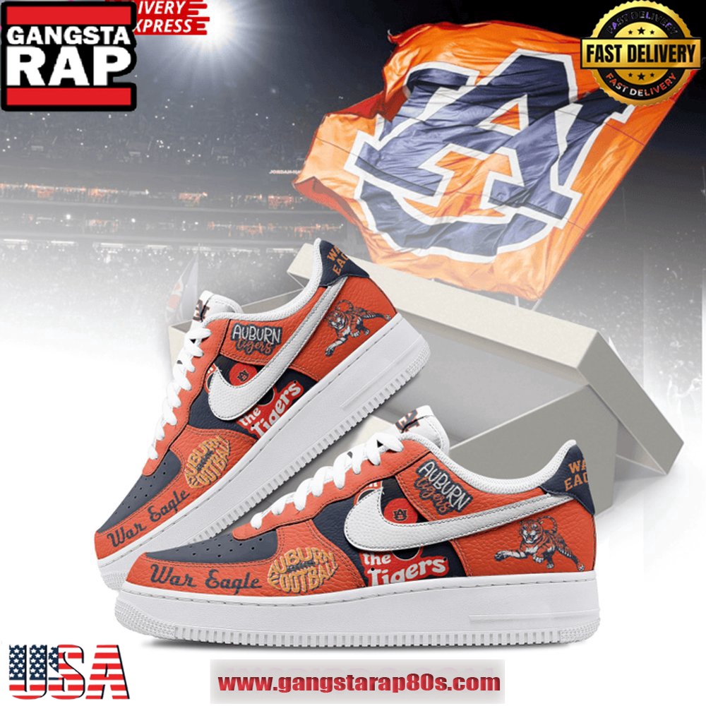 Auburn Tigers War Eagle Limited Edition Nike Air Force 1 Running Sneakers Shoes