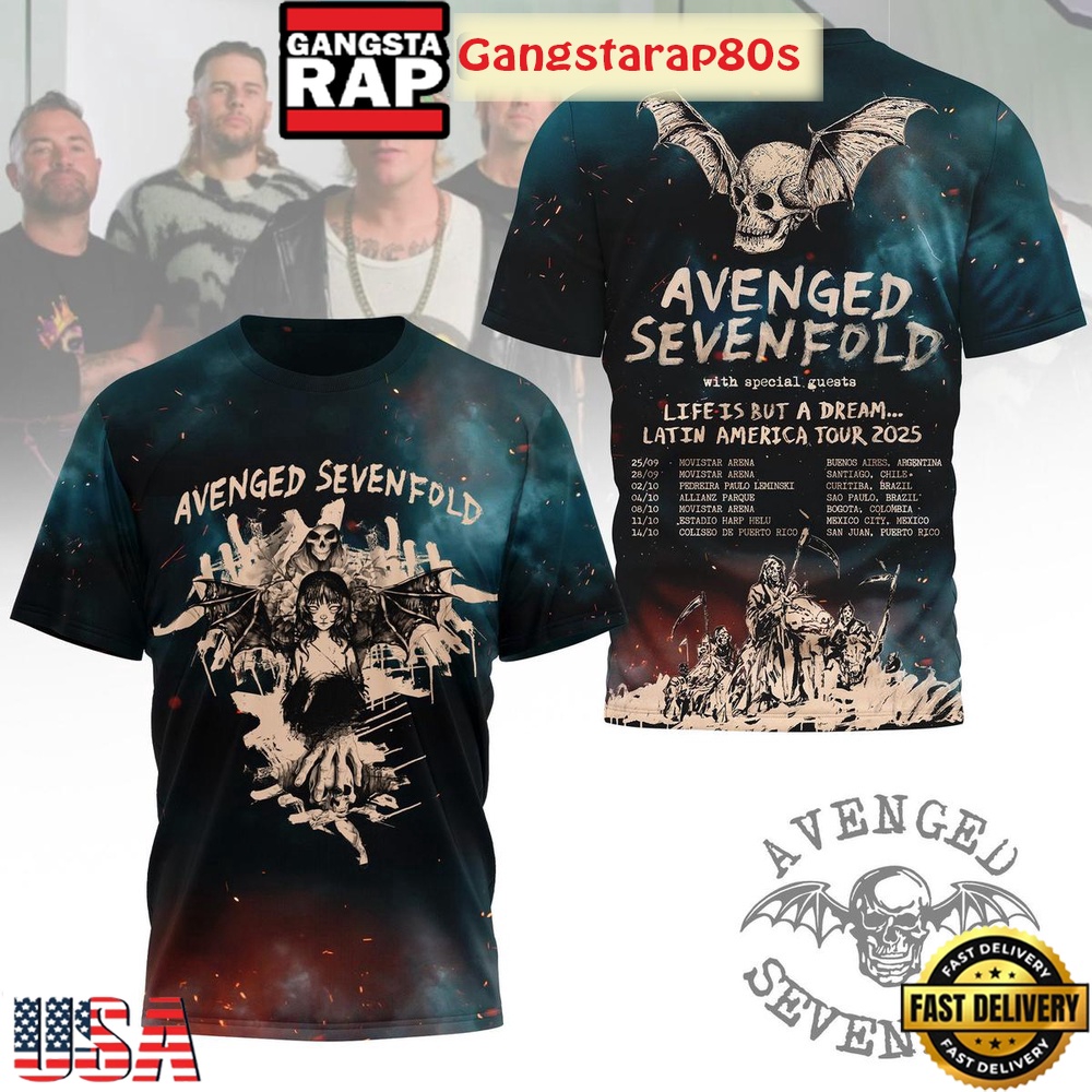 Avenged Sevenfold Life Is But A Dream Tour 2025 Shirt