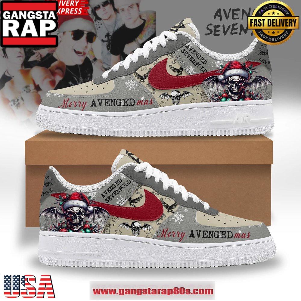 Avenged Sevenfold Merry Christmas Limited Edition Air Force 1 Running Sneakers Shoes Avenged Sevenfold Merry Christmas Limited Edition Air Force 1 Running Sneakers Shoes