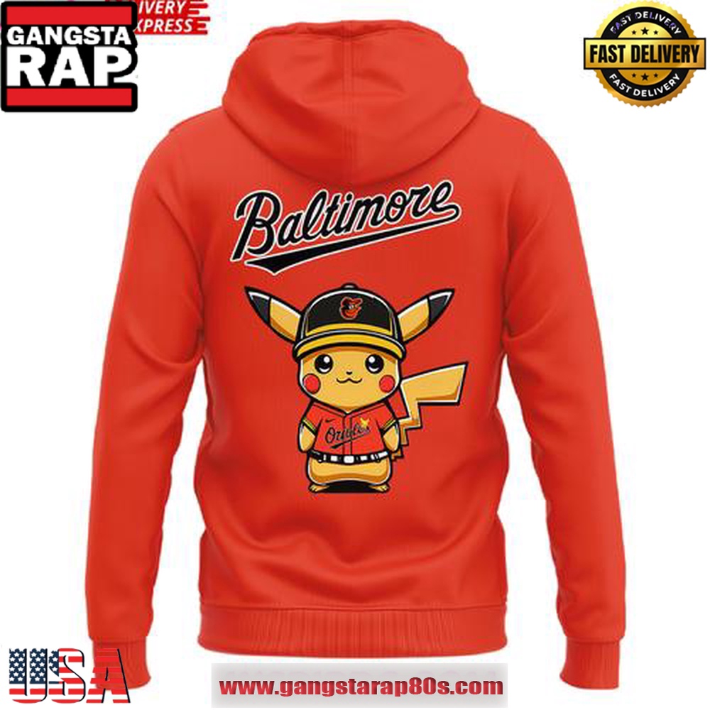 Baltimore Orioles x Pokémon Go 2025 Unisex Hoodie Baltimore Orioles x Pokémon Go 2025 Unisex Hoodie