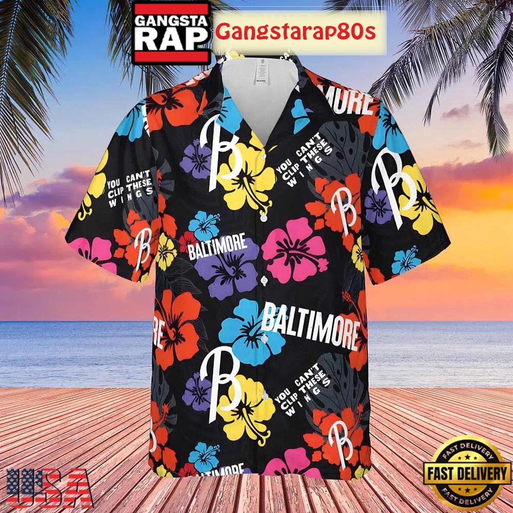 Baltimore Orioles You Can't Clip These Wings Fan Aloha Hawaiian Shirt