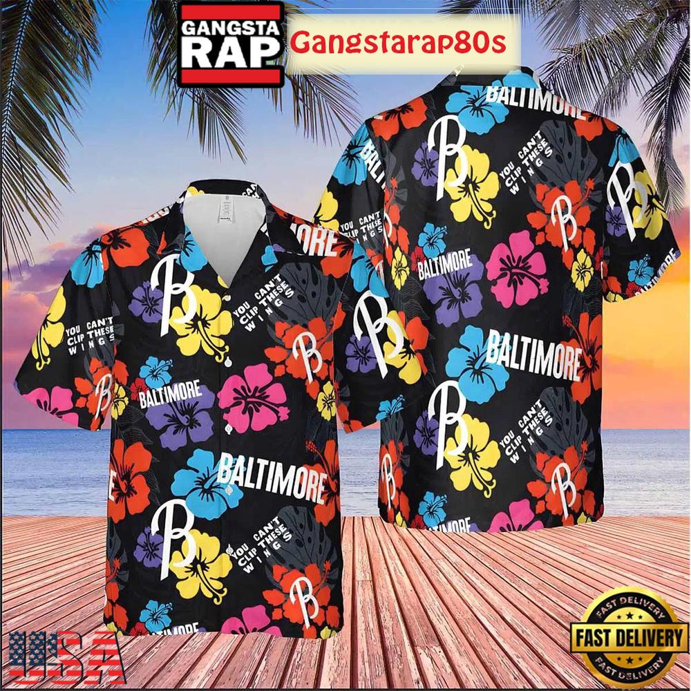 Baltimore Orioles You Can't Clip These Wings Fan Aloha Hawaiian Shirt