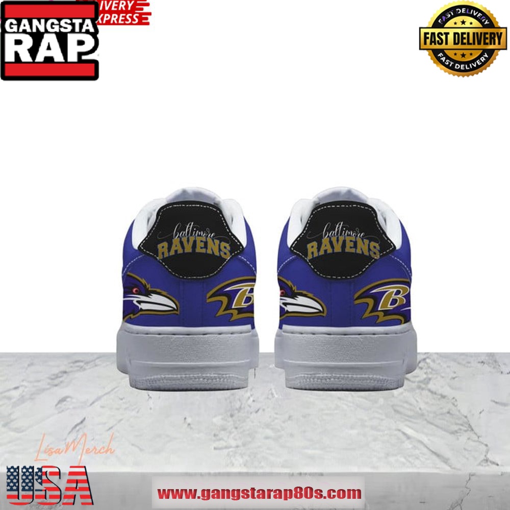 Baltimore Ravens Play Like A Raven Air Force 1 Running Sneakers Shoes Baltimore Ravens Play Like A Raven Air Force 1 Running Sneakers Shoes