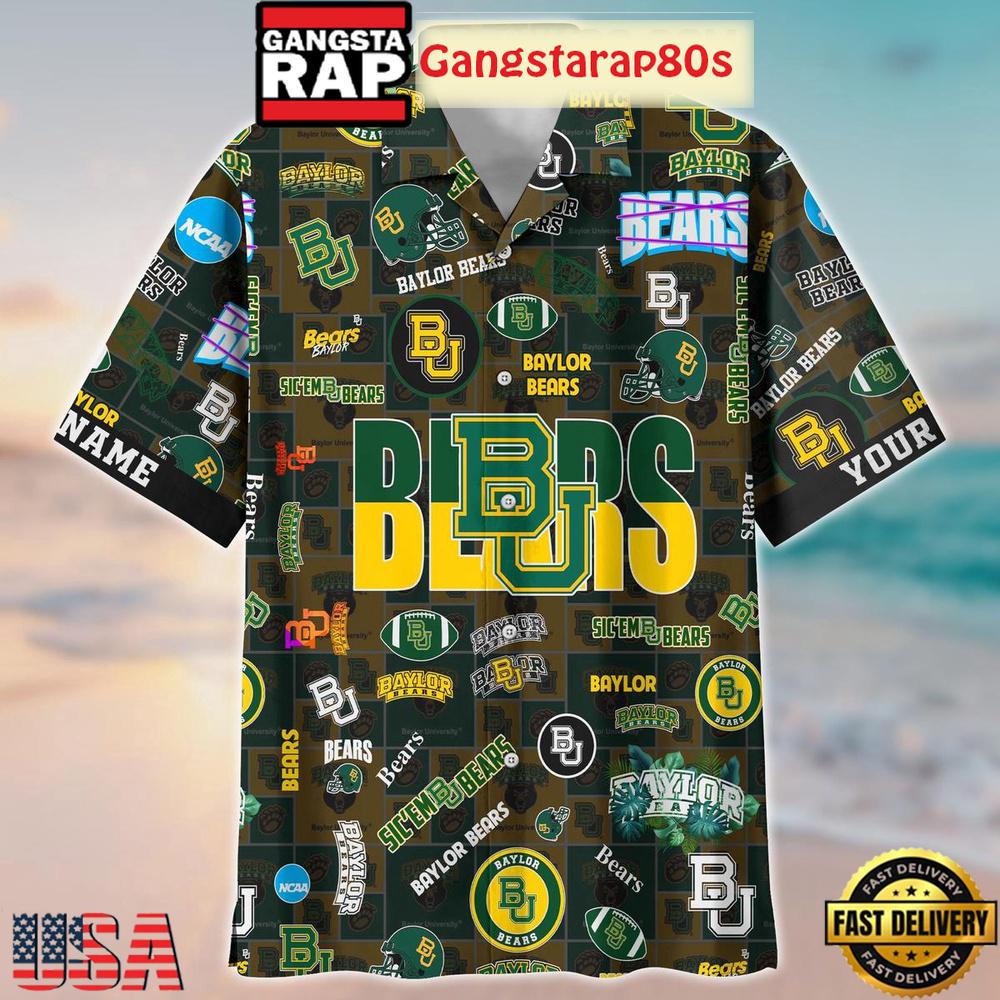 Baylor Bears Solgan Sic'em Bears True Fan Spirit Custom Name Aloha Hawaiian Shirt Baylor Bears Solgan Sic'em Bears True Fan Spirit Custom Name Aloha Hawaiian Shirt