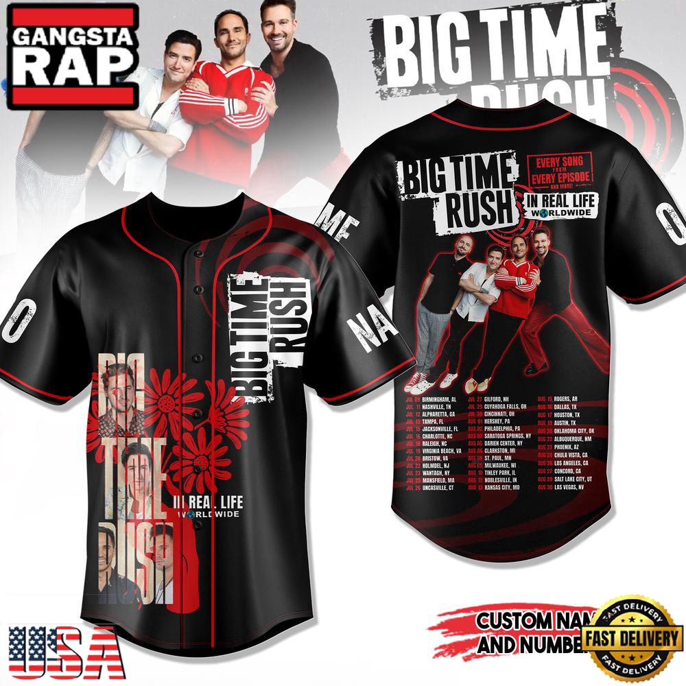 Big Time Rush In Real Life Worldwide Tour Limited Premium Edition Baseball Jersey