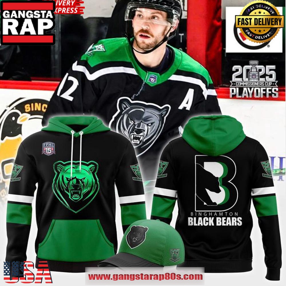 Binghamton Black Bears x 2025 Commissioners Playoffs Unisex Hoodie Binghamton Black Bears x 2025 Commissioners Playoffs Unisex Hoodie