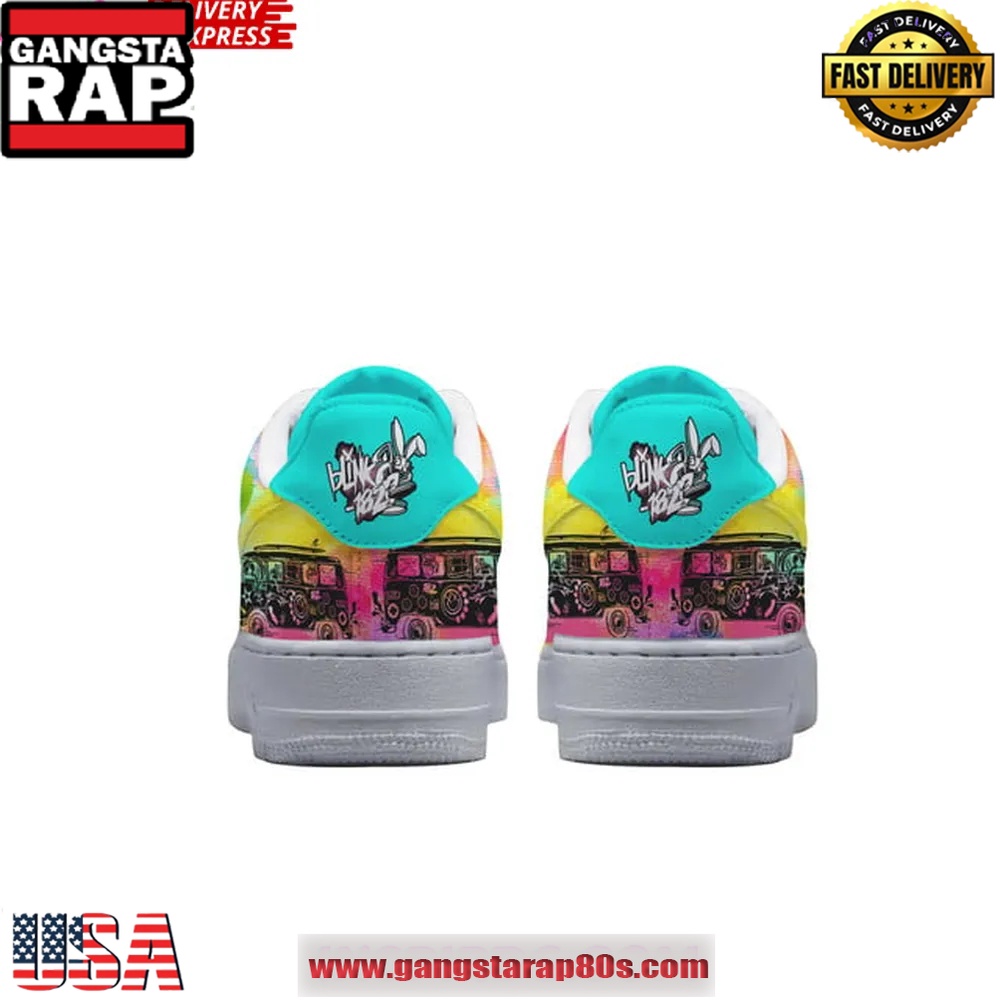 Blink-182 Neon Pop Punk Limited Edition Air Force 1 Shoes Running Sneakers