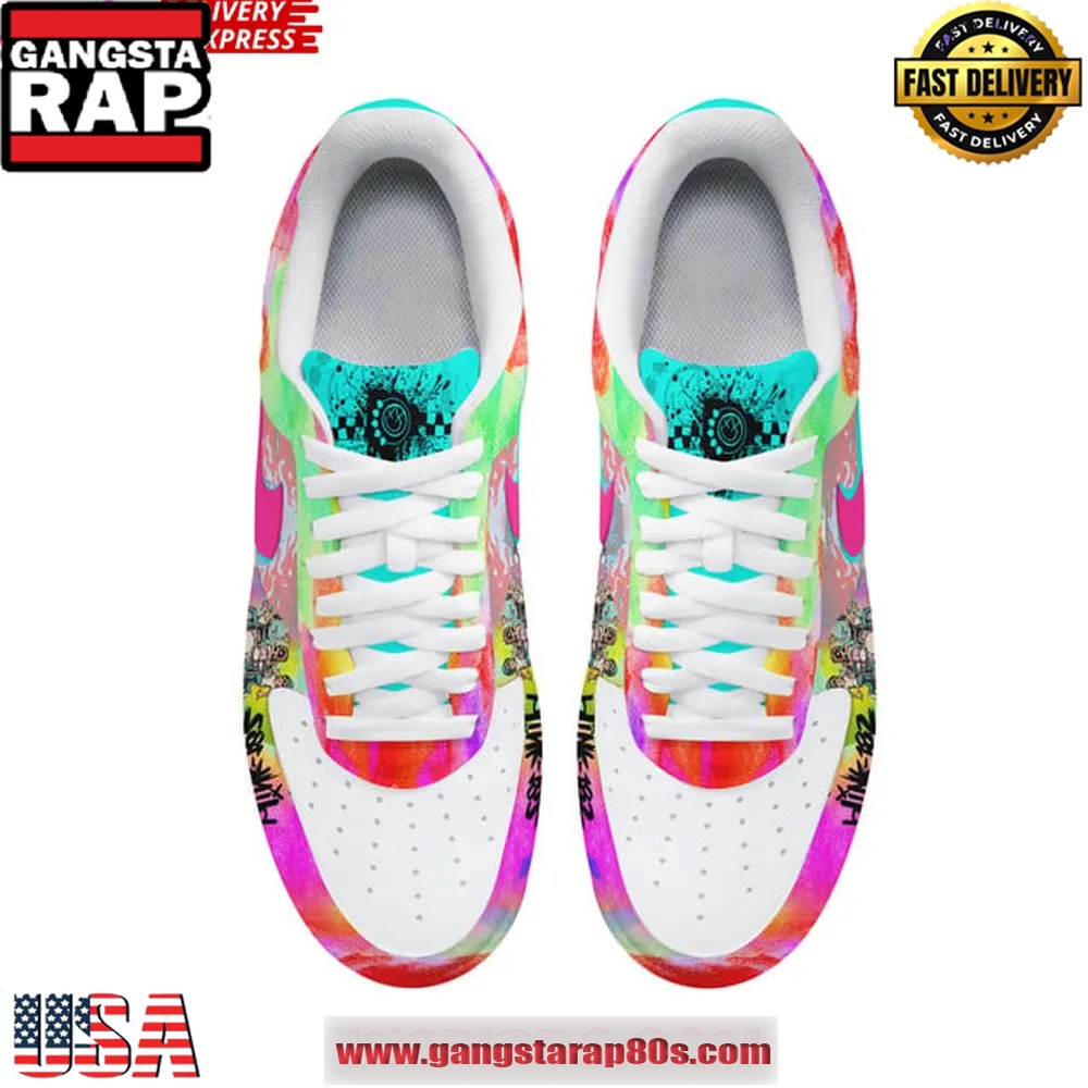 Blink-182 Neon Pop Punk Limited Edition Air Force 1 Shoes Running Sneakers
