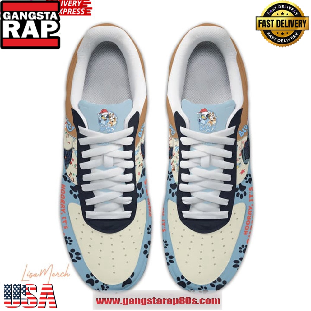 Bluey Hooray It's Christmas Limited Edition Air Force 1 Sneakers Shoes Bluey Hooray It's Christmas Limited Edition Air Force 1 Sneakers Shoes