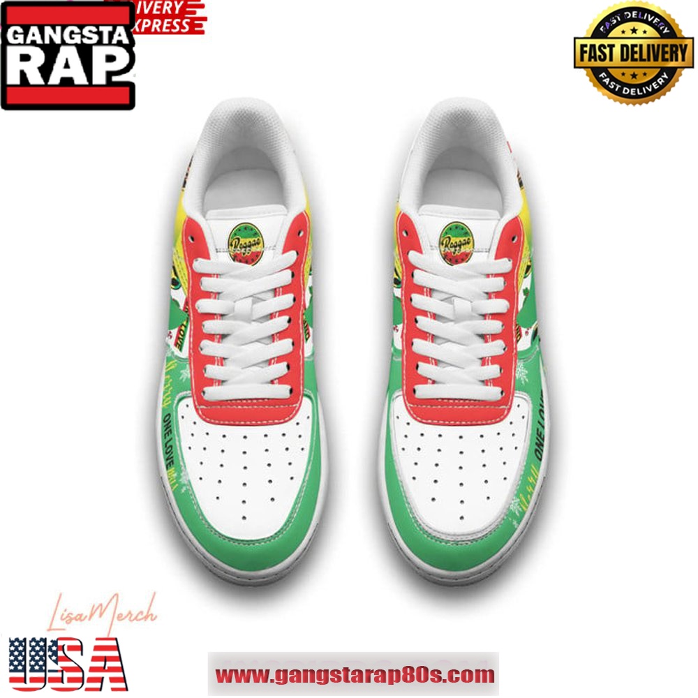 Bob Marley Merry Christmas Limited Edition Air Force 1 Running Sneakers Shoes
