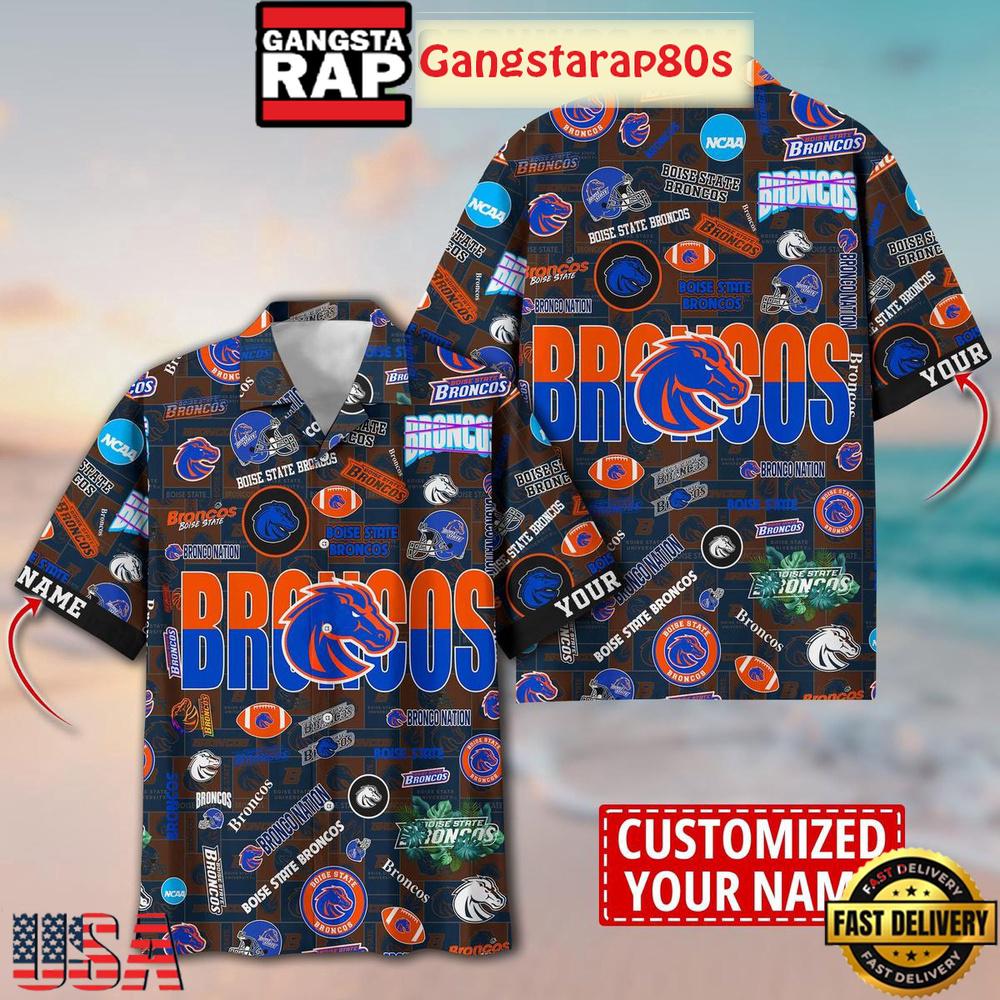 Boise State Broncos Solgan Bronco Nation True Fan Spirit Custom Name Aloha Hawaiian Shirt Boise State Broncos Solgan Bronco Nation True Fan Spirit Custom Name Aloha Hawaiian Shirt